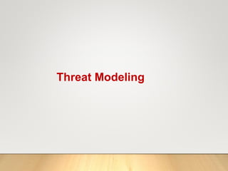Threat Modeling
 