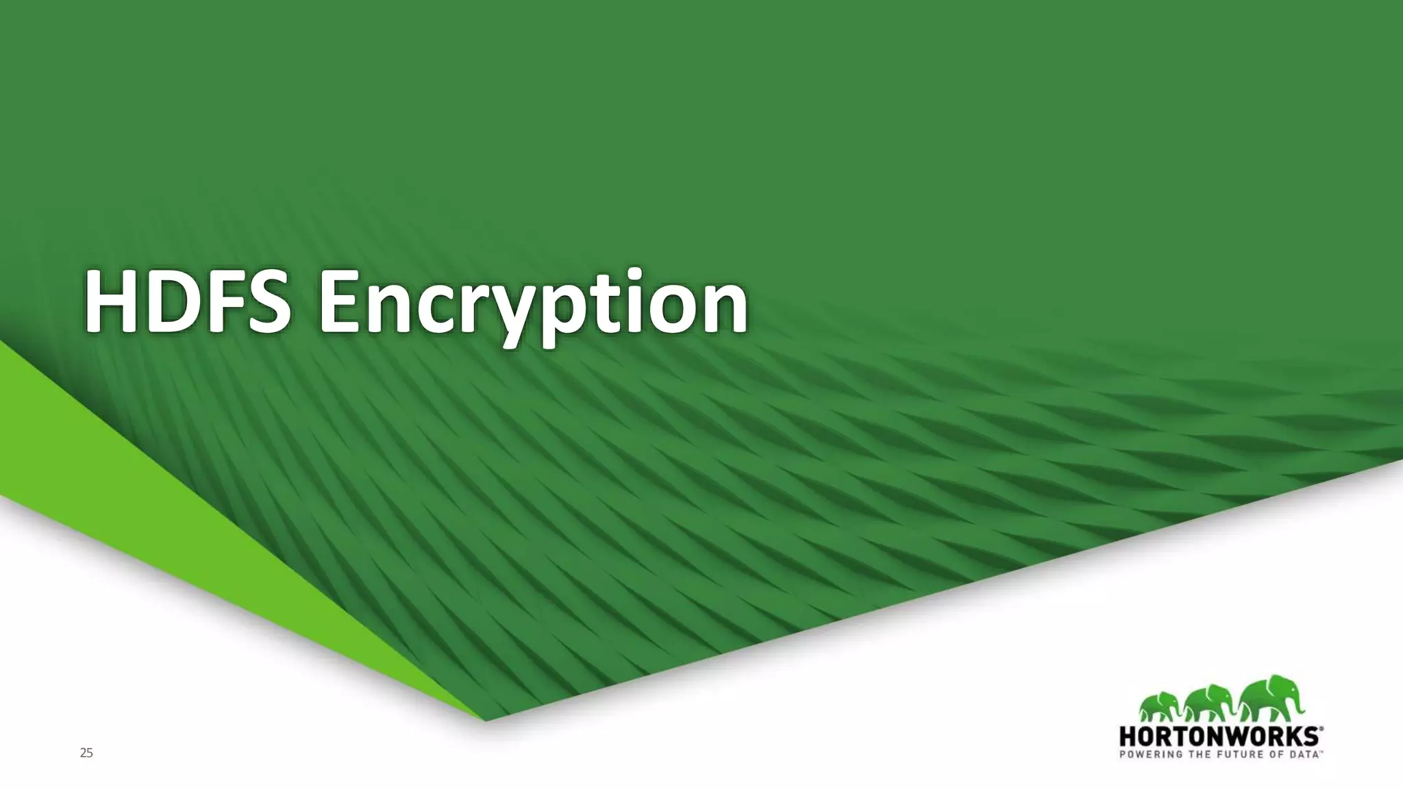 25
HDFS Encryption
 