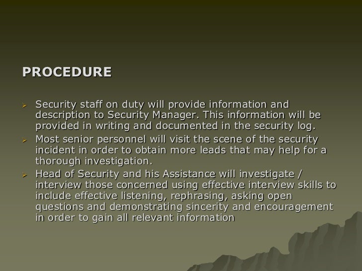 security training incident investigation and report writing ppt an incident report should be completed when a guest