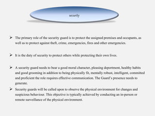 Security training manual | PPTX