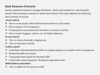Security Guard Training Module Pdf Security training manual | PPTX