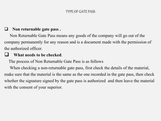 Returnable Gate Pass Process Flow Chart.pdf Security training manual | PPTX