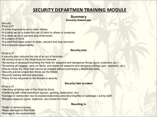 Security training module