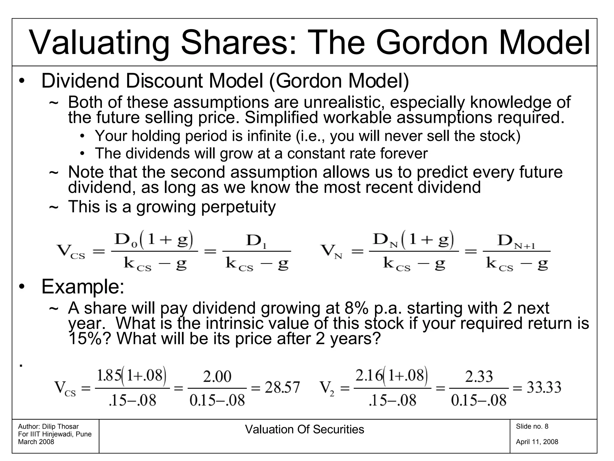 Security Valuation 02 | PPT