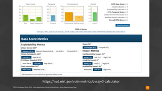 TYPO3 Developer Days 2019 - Web Application Security Workshop - oliver.hader@typo3.org 74
https://nvd.nist.gov/vuln-metrics/cvss/v3-calculator
 