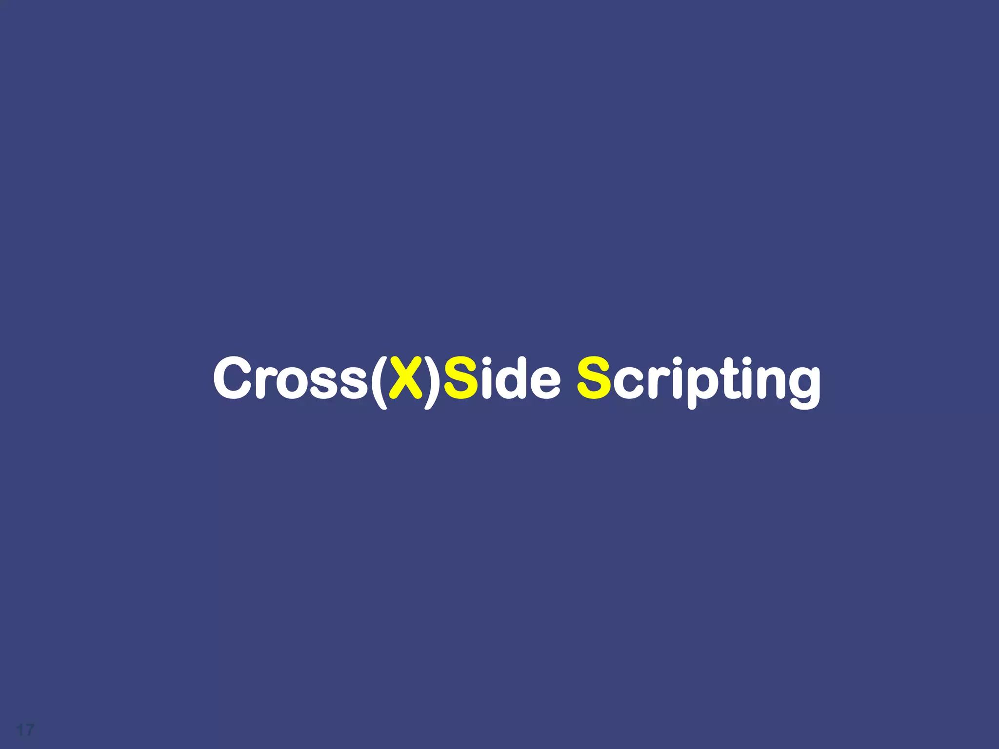 Cross(X)Side Scripting 17