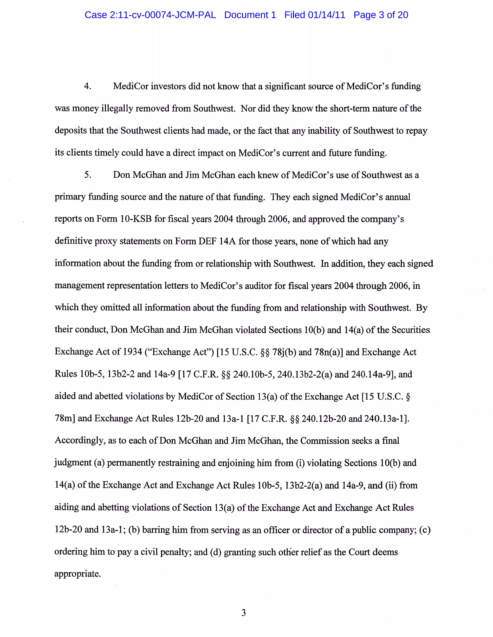 Case 2:11-cv-00074-JCM-PAL Document 1 Filed 01/14/11 Page 3 of 20
 
