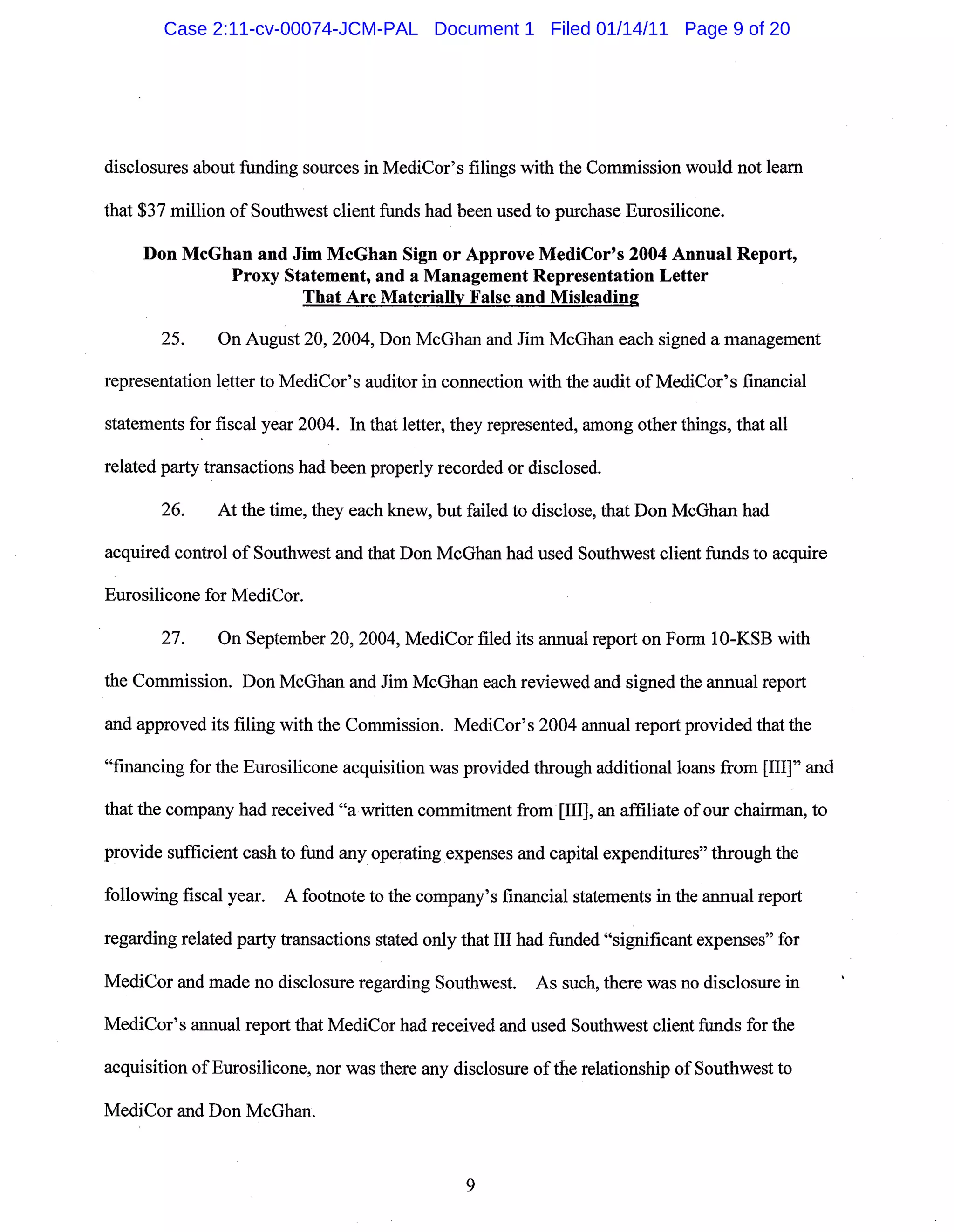 Case 2:11-cv-00074-JCM-PAL Document 1 Filed 01/14/11 Page 9 of 20
 