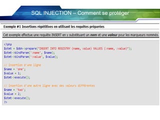 SQL INJECTION – Comment se protéger

 