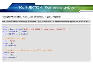 SQL INJECTION – Comment se protéger

 