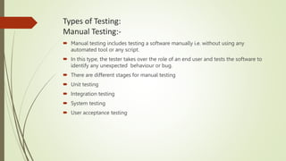 Software testing and types.pptx