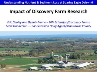 Understanding Nutrient & Sediment Loss at Soaring Eagle Dairy - 6 Impact of Discovery Farm Research Eric Cooley and Dennis Frame – UW Extension/Discovery FarmsScott Gunderson – UW-Extension Dairy Agent/Manitowoc County Dennis Frame and Eric Cooley  UW Extension/Discovery Farms 
