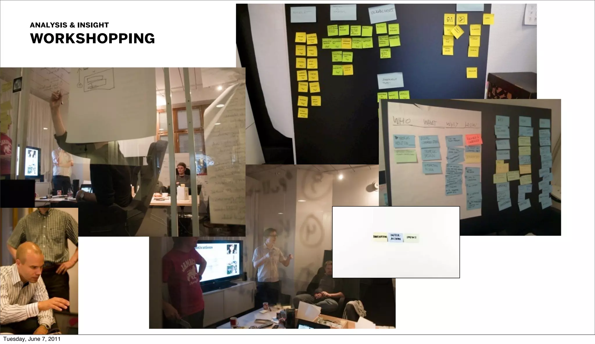 analysis & insight
         workshopping




Tuesday, June 7, 2011
 