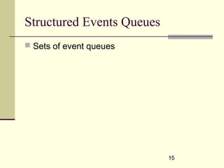 15
Structured Events Queues
 Sets of event queues
 