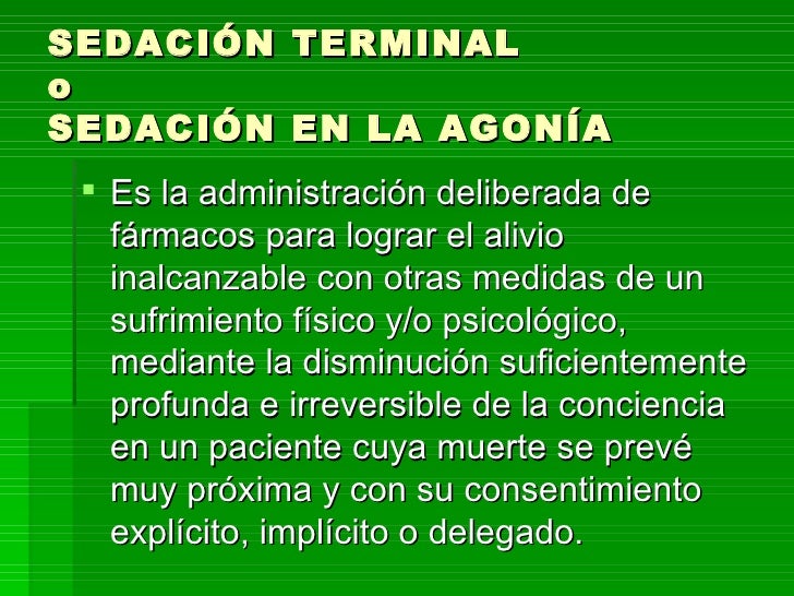 Terapia De Sedacion Paliativa En Cuidados Paliativos