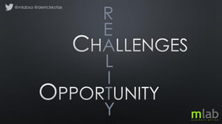 A
R
E
L
I
Y
T
@mlabsa @derrickkotze
 