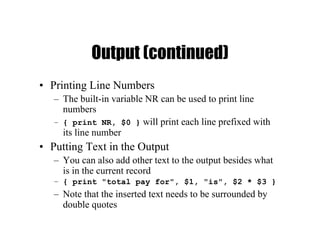 Basic and advance idea of Sed and Awk script with examples | PDF