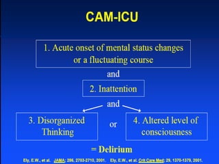 Sedação e analgesia e delirio