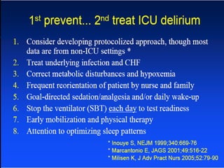 Sedação e analgesia e delirio