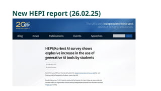 New HEPI report (26.02.25)
 