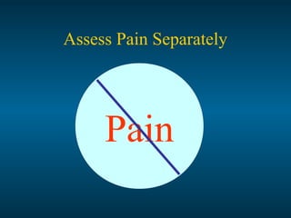 Pain
Assess Pain Separately
 