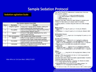 Sample Sedation Protocol 
Sedation-agitation Scale 
Riker RR et al. Crit Care Med. 1999;27:1325. 
 
