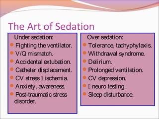 Art of sedation in icu