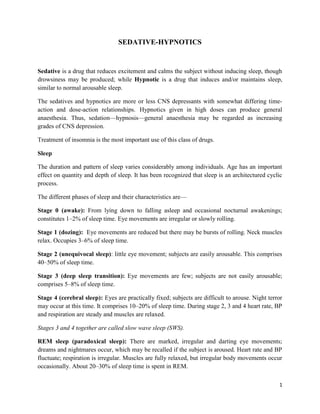 Sedative hypnotics | PDF