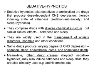 Pharmacology of Sedative and Hypnotics Drugs | PDF