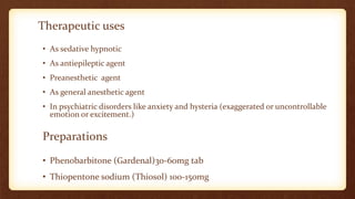 Sedative and hypnotics | PPTX | Illegal Drugs, Tobacco, eCigarettes ...