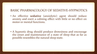 Sedative and hypnotics | PPTX