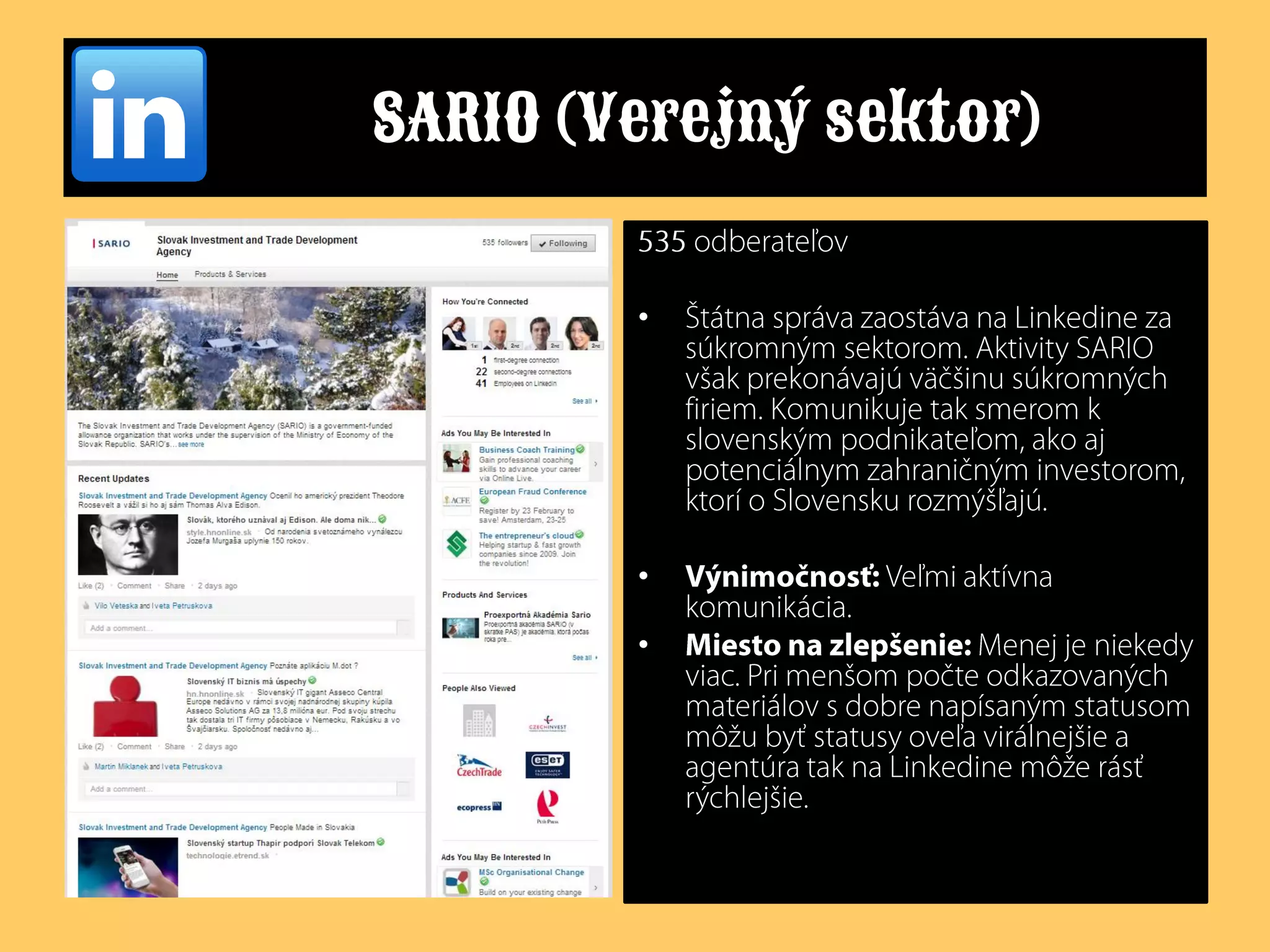 SARIO (Verejný sektor)
•

•
•

 