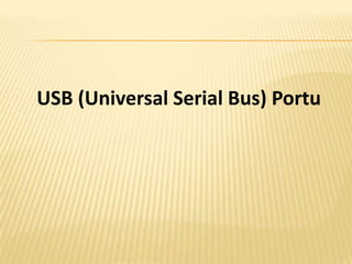 USB (Universal Serial Bus) Portu
 