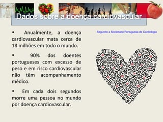 Anualmente, a doença cardiovascular mata cerca de 18 milhões em todo o mundo. 90% dos doentes portugueses com excesso de peso e em risco cardiovascular não têm acompanhamento médico. Em cada dois segundos morre uma pessoa no mundo por doença cardiovascular. Segundo a Sociedade Portuguesa de Cardiologia 