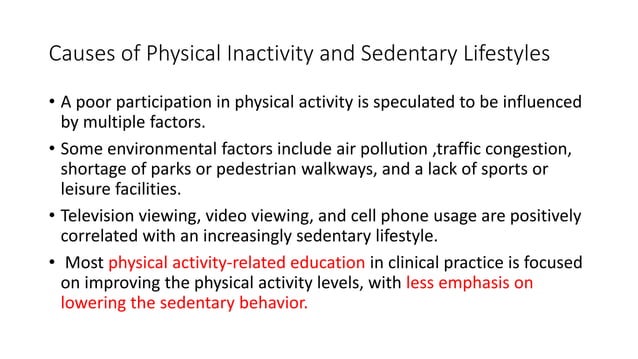 Physiological Consequences of Sedentary lifestyle | PPTX | Endocrine ...