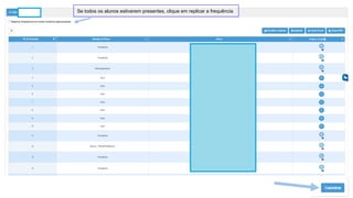 Se todos os alunos estiverem presentes, clique em replicar a frequência
 