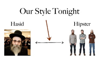 Our Style Tonight
Hasid             Hipster
 