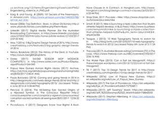 us.archive.org/12/items/EngenderingViolenceInPNG/
Engendering_violence_in_PNG.pdf
•	 Karg, B, and Young, JK (2009): 101 Secrets of the Freemasons,
in Amazon.com, https://www.amazon.com/dp/1440503788/
ref=rdr_ext_tmb;
•	 Keyser (2006): Top Definition - Basic, in Urban Dictionary http://
www.urbandictionary.com/define.php?term=Basic
•	 LinkedIn (2017): Digital Media Planner (for the Australian
Broadcasting Commission, in https://www.linkedin.com/jobs/
view/270037502?trk=jobs-home-jobsfe-redirect[7/03/2017
2:57:32 AM]
•	 May, T (2016): 5 Big Graphic Design Trends of 2016, http://www.
creativebloq.com/features/5-big-graphic-design-trends-
of-2016
•	 Neturu Bookstore (2012): The History of the Devil, in YouTube,
https://youtu.be/g8XQbqZUkms
•	 Oates (2017): SM-043 SCISSOR MOP MODACR.
COMPLETE(1), in http://www.oates.com.au/ProductDisplay.
aspx?Product=SM-043
•	 Papua New Guinea Human Rights Library (2017): Archive,
https://archive.org/details/papuanewguineahumanrightslibr
ary[8/03/2017 2:44:41 AM];
•	 Paula Borowska (2014): Coming and going trends in 2014 in
http://designmodo.com/web-design-trends-2014/ and http://
designmodo.com/web-typography-2013/ (accessed Friday,
6 June 2014 at 3:34:44 PM)
•	 Percival, D (2014): The All-Seeing Eye: Sacred Origins of
a Hijacked Symbol, in The Conscious Reporter http://
consciousreporter.com/conspiracy-against-consciousness/
corruption-sacred-symbols-all-seeing-eye/[8/01/2017 12:06:32
AM]
•	 Picciafuoco, V (2017): Designers: Know Your Rights! 4 Must-
Have Clauses In A Contract, in Hongkiat.com, http://www.
hongkiat.com/blog/design-contract-clauses/[6/03/2017
6:55:44 PM]
•	 Shop Style, 2017: Plus-sizes – Nike, https://www.shopstyle.com.
au/browse/plus-sizes/nike
•	 Smidt, R (2017): Nike is launching a hijab collection that Muslim
athletes helped develop, in Buzz Feed, https://www.buzzfeed.
com/remysmidt/nike-is-launching-a-hijab-collection-
that-athletes-helped-to?bftw&utm_term=.bbynVmK3r#.
dhpAOe30k
•	 Teague, J (2012): 10 Web Typography Trends to watch for
in http://blog.fonts.com/2012/02/07/10-web-typography-
trends-to-watch-in-2012/ (accessed Friday 6th June at 3:11:24
PM)
•	 TheLoop(2017):AustralianBroadcastingCommission(TV),inThe
Loop, https://www.theloop.com.au/ABC/overview[7/03/2017
2:06:16 AM]
•	 The Water Pipe (2013): Can a Fart be Misogynist?, https://
thewaterpipe.wordpress.com/2013/12/22/can-a-fart-be-
misogynist/
•	 Till, F (2017): Top 10 Design Trends for 2017, in http://www.
creativebloq.com/inspiration/10-top-design-trends-for-2017
•	 Wikipedia (2016): Law of Papua New Guinea, https://
en.wikipedia.org/wiki/Law_of_Papua_New_Guinea
•	 Wikipedia (2017) The Eye of Providence, https://en.wikipedia.
org/wiki/Eye_of_Providence?oldid=757926811
•	 Wikipedia (2017): Jeff ‘Swampy’ Marsh, https://en.wikipedia.
org/wiki/Jeff_%2522Swampy%2522_Marsh?oldid=758842033
•	 Wikipedia (2017): Stephen Hillenberg, in https://en.wikipedia.
org/wiki/Stephen_Hillenburg
 
