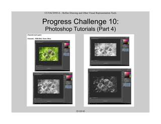 CUVACD501A – Refine Drawing and Other Visual Representation Tools
Progress Challenge 10:
Photoshop Tutorials (Part 4)
35 Of 43
 