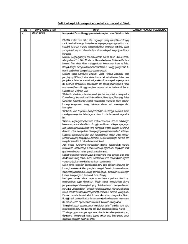 Sedikit sebanyak info mengenai suku