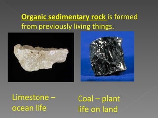 Organic Solids Rocks Sedimentary rocks | PPT