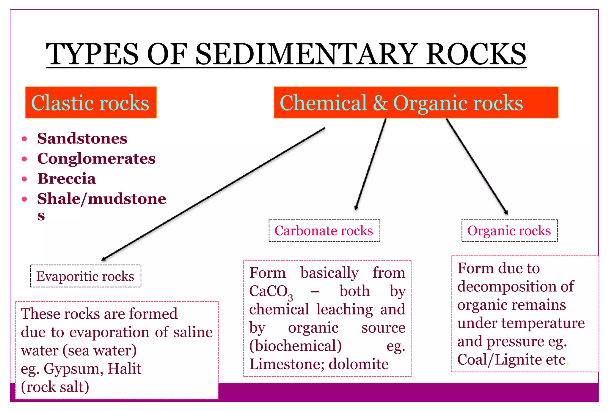 Orgaic Rocks Inorganic Clastic Sedimentary Rocks