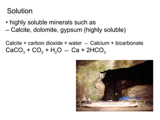Solubility Rocks Sedimentary Rocks and ore deposits Geology 2nd year .ppt