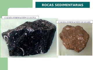 ROCAS SEDIMENTARIAS


CALIZA FORMACIÓN LA LUNA

                                  CALIZA FORMACIÓN GUASARE
 