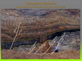 Secondary Structure
Deformation Structures due to Gravity: Growth Fault
 