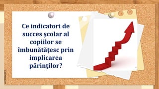 SLIDESMANIA.COM
Ce indicatori de
succes şcolar al
copiilor se
îmbunătăţesc prin
implicarea
părinţilor?
 