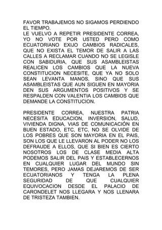 Se Dio La Reeleccion...