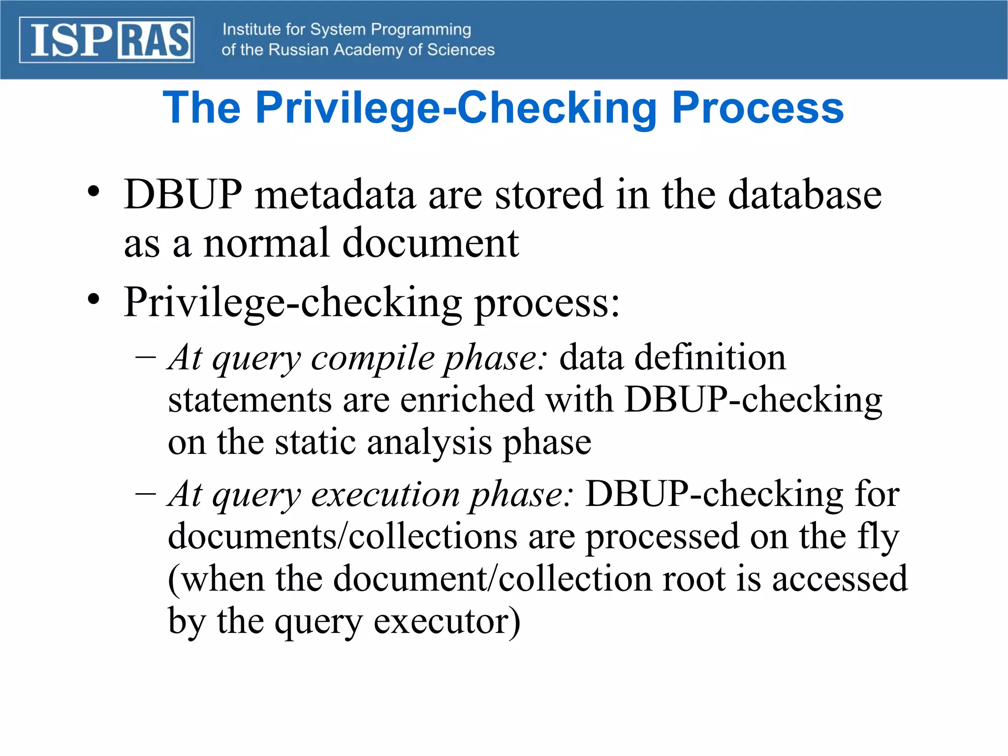 XQuery Triggers in Native XML Database Sedna | PPT