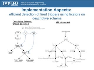 Implementation Aspects:   efficient detection of fired triggers using fixators on descriptive schema 