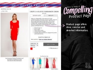 Compelling
How To Make A
Product Page
Product page offers
clear, concise and
detailed information.
 